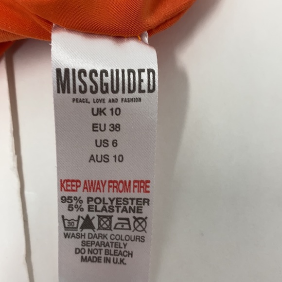 MISSGUIDED Strapless Bodycon Bandeau Dress Bright Orange Size 6 - Picture 12 of 13